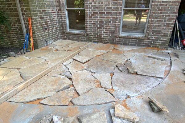 stone paver installation on patio
