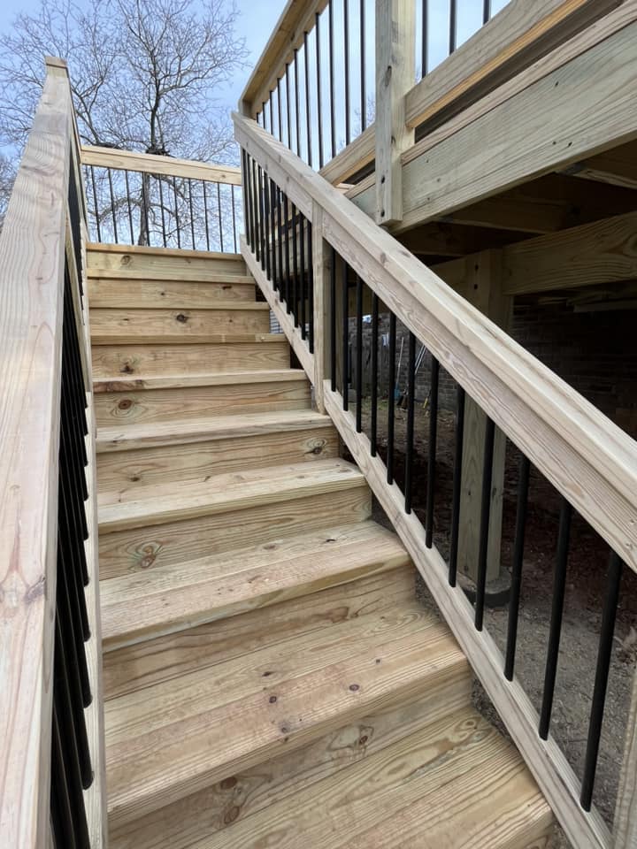 wooden deck stairs