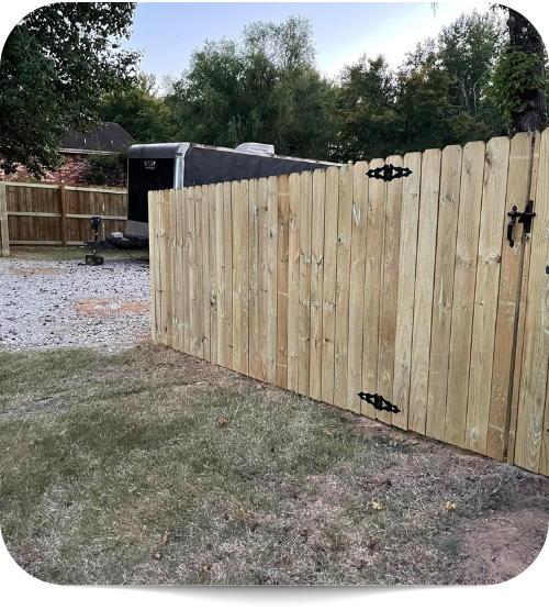  wooden privacy fence installation